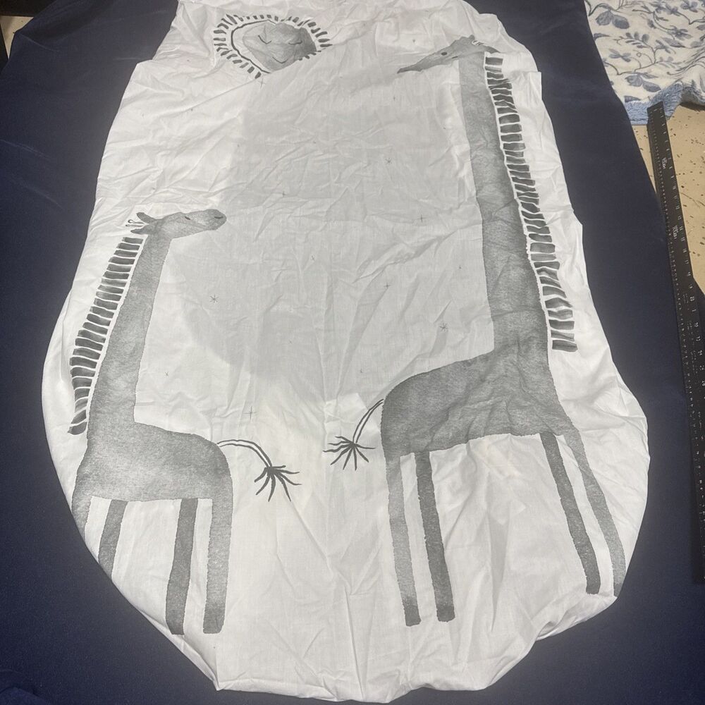 Pottery Barn Baby Crib Fitted Sheet Silly Safari Organic Cotton 53x28